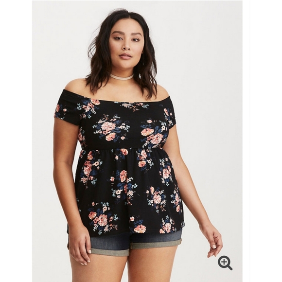 Torrid - Off shoulder babydoll top - Picture 5 of 7